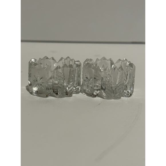 Vintage Set Westmorland EAPG Clear Glass Salt Dips, Salt Cellars, Cut Glass - Picture 2 of 9